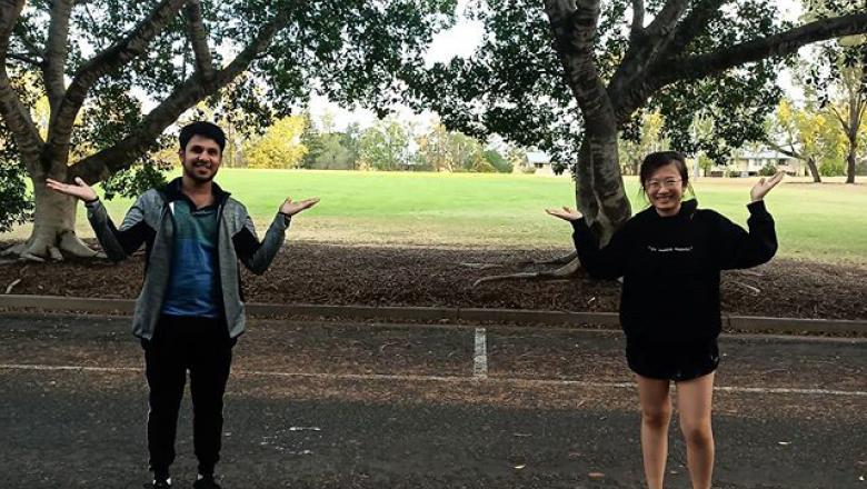 UQ Gatton student Srinath and Val posing for a photo